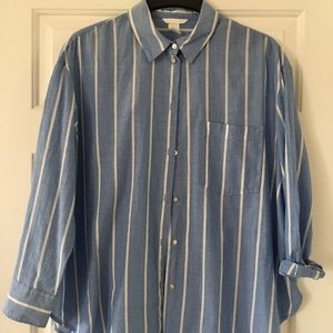 H&M Cotton Long Sleeve Button Down Blouse